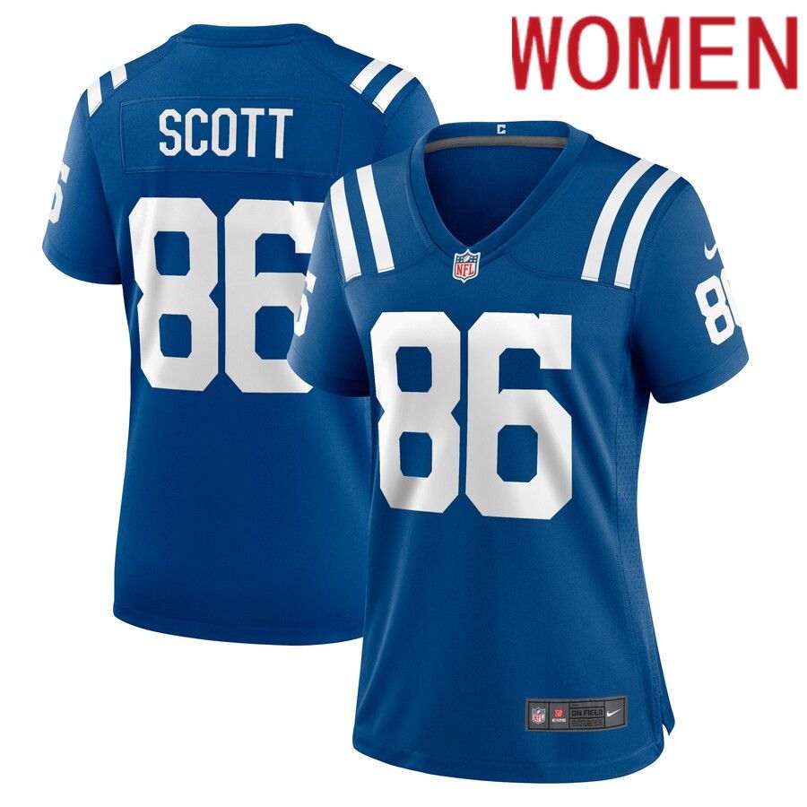 Women Indianapolis Colts #86 Jared Scott Nike Royal Game Player NFL Jersey->women nfl jersey->Women Jersey